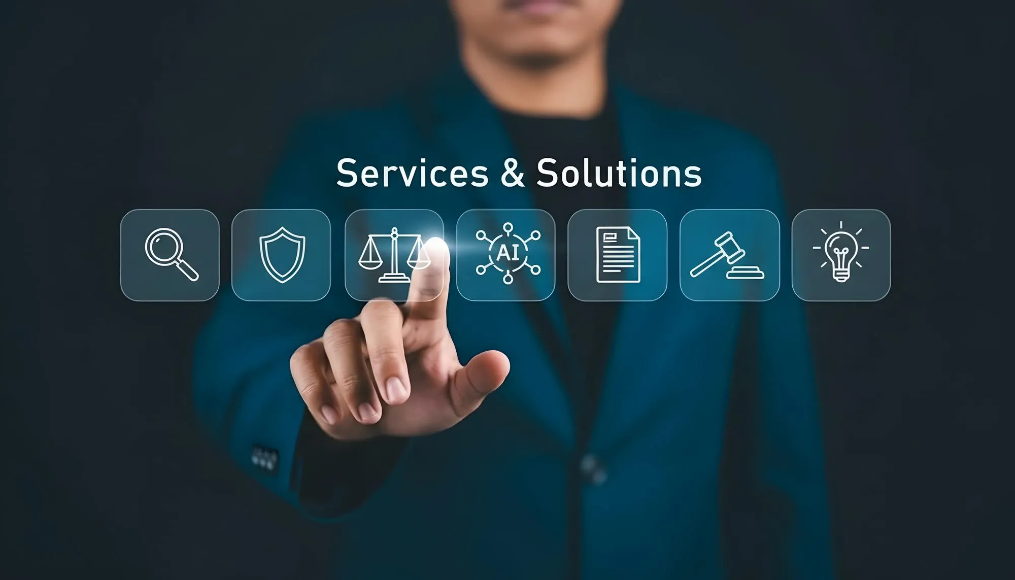 Business owner selecting digital service solutions for managing products and services in Maduuka